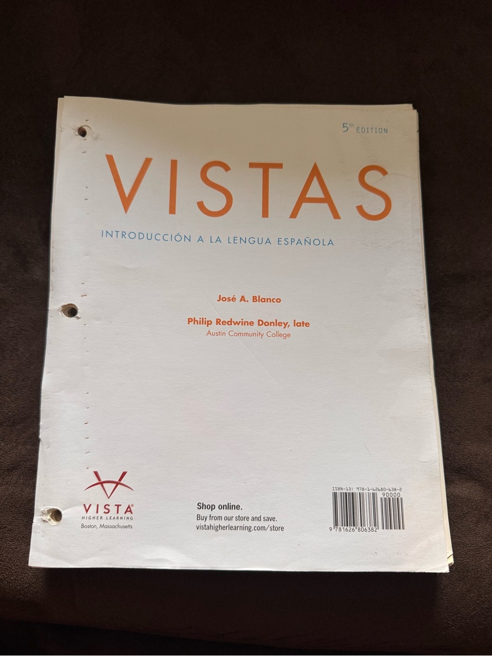 Introducción a la Lengua Española (5th Edition) – Loose-Leaf College Textbook